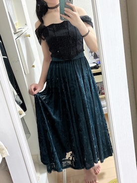 「SHEINのアイテム（スカート、グリーン系）」を使った、yura196さん（レディース・164cm）の春コーディネート
