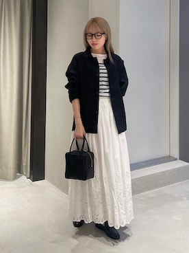 「アイテム（レインシューズ）」を使った、とみーさん（レディース・157cm）の秋コーディネート