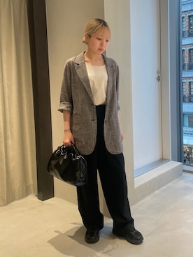 「リネン」｜とみさん（レディース・157cm）の春コーディネート