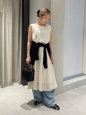 「URBAN RESEARCH DOORS（アーバンリサーチドアーズ）のアイテム（デニムパンツ）」を使った、とみさん（レディース・157cm）の夏コーディネート
