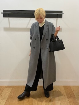 「アイテム（その他アウター、グレー系）」を使った、wtomyさん（レディース・157cm）の冬コーディネート