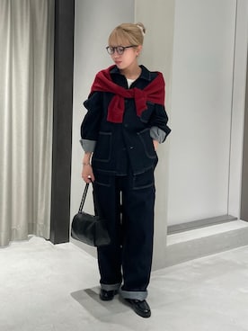 「かぐれ（カグレ）のアイテム（デニムパンツ）」を使った、とみーさん（レディース・157cm）の秋コーディネート