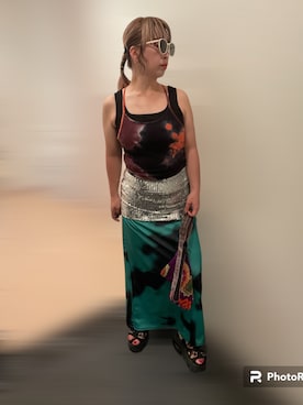 「アイテム（チューブトップ）」を使った、masaさん（レディース・158cm）の秋コーディネート