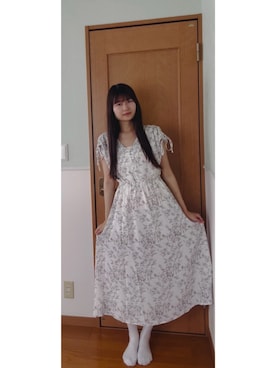「しまむらコラボ」｜「アイテム（ワンピース/ドレス）」を使った、yu6122さん（レディース・162cm）の夏コーディネート