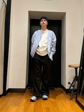 「URBANRESEARCH」｜「アイテム（ニットキャップ/ビーニー）」を使った、鎌田　真平さん（メンズ・172cm）の春コーディネート