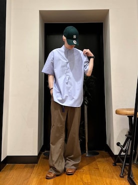 「アーバンリサーチ」｜「アイテム（キャップ）」を使った、鎌田　真平さん（メンズ・172cm）の春コーディネート