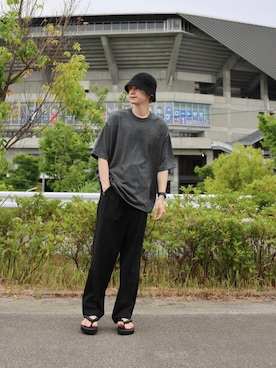 「URBANRESEARCH」｜「アイテム（帽子）」を使った、鎌田　真平さん（メンズ・172cm）の夏コーディネート