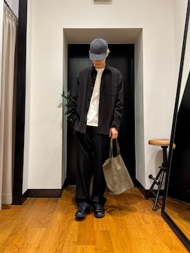 「URBAN RESEARCH（アーバンリサーチ）のnew basic　ALBATROSS WOOL SHIRTS（シャツ/ブラウス）」を使った、鎌田　真平さん（メンズ・172cm）の秋コーディネート