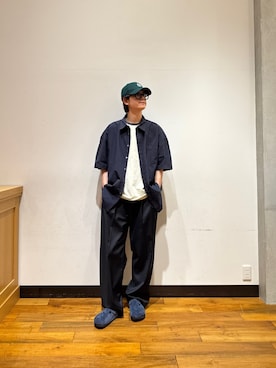 「URBAN RESEARCH（アーバンリサーチ）のBIRKENSTOCK　Exclusive Boston (Narrow)（サンダル、グレー系）」を使った、鎌田　真平さん（メンズ・172cm）の春コーディネート