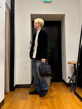 「アイテム（カーディガン/ボレロ）」を使った、鎌田　真平さん（メンズ・172cm）の秋コーディネート