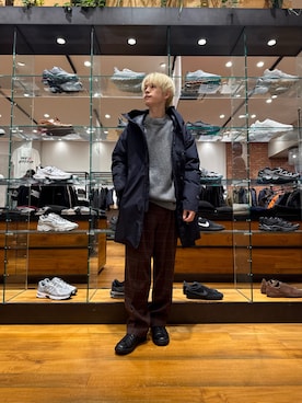 「+phenix（プラスフェニックス）のアイテム」を使った、鎌田　真平さん（メンズ・172cm）の冬コーディネート