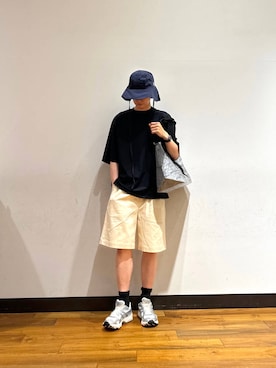 「ASICS（アシックス）のアイテム」を使った、鎌田　真平さん（メンズ・172cm）の夏コーディネート
