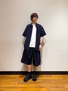 「URBAN RESEARCH（アーバンリサーチ）のLOTTO　4WAY STRETCH NYLON SHORTS（その他パンツ、ブルー系）」を使った、鎌田　真平さん（メンズ・172cm）の春コーディネート