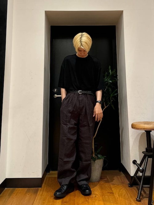 new basic　ウォッシャブルメリノウールショートスリーブTシャツ