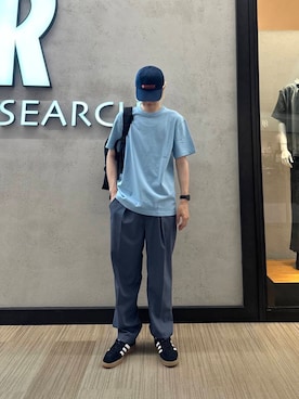 「URBAN RESEARCH（アーバンリサーチ）のアイテム（バックパック/リュック）」を使った、鎌田　真平さん（メンズ・172cm）の夏コーディネート