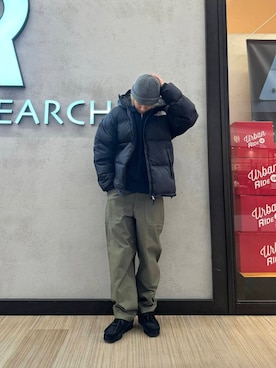 「ノースフェイス」｜「アイテム（スウェット）」を使った、鎌田　真平さん（メンズ・172cm）の冬コーディネート