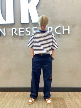 「Scye（サイ）のアイテム（Tシャツ/カットソー）」を使った、鎌田　真平さん（メンズ・172cm）の夏コーディネート