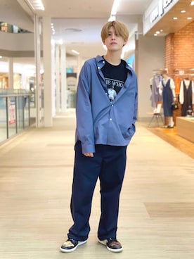 「thisisneverthat（ディスイズネバーザット）のアイテム（パンツ）」を使った、鎌田　真平さん（メンズ・172cm）の夏コーディネート