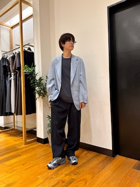 「ASICS（アシックス）のアイテム」を使った、鎌田　真平さん（メンズ・172cm）の夏コーディネート