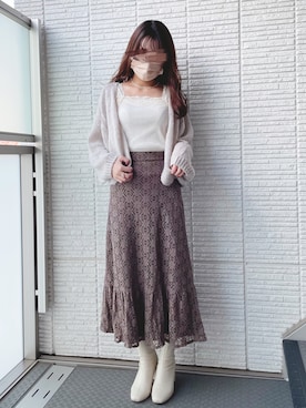 「flower」｜「アイテム（アクセサリー）」を使った、おぴよさん（レディース・157cm）の秋コーディネート