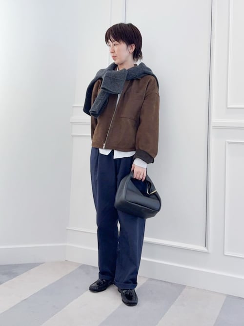 ファインウール シャツカラー オーバーカーディガン（カーディガン