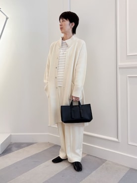 「ニットコート」｜「アイテム（ジャケット/アウター）」を使った、TOMORROWLAND_unoさん（レディース・160cm）の秋コーディネート