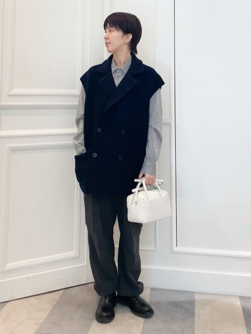 セール】ラムズウール スリーブレスダブルジャケット（ベスト