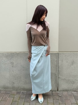 「THINGS THAT MATTER（シングス ザット マター）のDIFFERENT TULLE TOPS / ディファレントチュールトップス（その他トップス、グリーン系）」を使った、THINGS THAT MATTERさん（レディース・162cm）の秋コーディネート