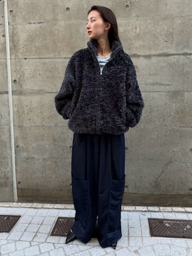 「THINGS THAT MATTER（シングス ザット マター）のNYLON TWILL EASY WORK PANTS / ナイロン ツイル イージー ワーク パンツ（その他パンツ、ブルー系）」を使った、THINGS THAT MATTERさん（レディース・162cm）の秋コーディネート