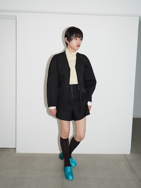 「アイテム（ノーカラージャケット）」を使った、THINGS THAT MATTERさん（レディース・169cm）の秋コーディネート