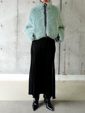「ファー」｜「アイテム（ブルゾン）」を使った、THINGS THAT MATTERさん（レディース・168cm）の冬コーディネート