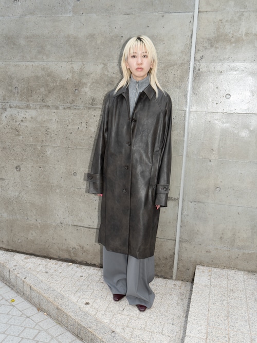 vintage オイルドコート調ロングコート オーバーサイズ コーデュロイ襟 vintage オイルドコート調ロングコート オーバーサイズ コーデュロイ襟