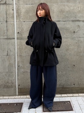 「THINGS THAT MATTER（シングス ザット マター）のSMART STRIPE SWEAT PANTS / スマート ストライプ スウェット パンツ（スウェットパンツ、ブラック系）」を使った、THINGS THAT MATTERさん（レディース・162cm）の秋コーディネート