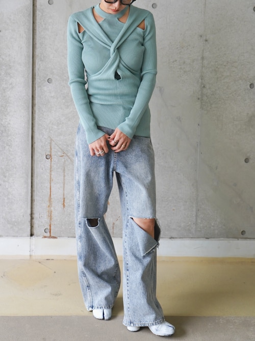 TWIST KNIT TOPS / ツイストニットトップス レディース THINGS THAT MATTER TWIST KNIT TOPS / ツイストニットトップス