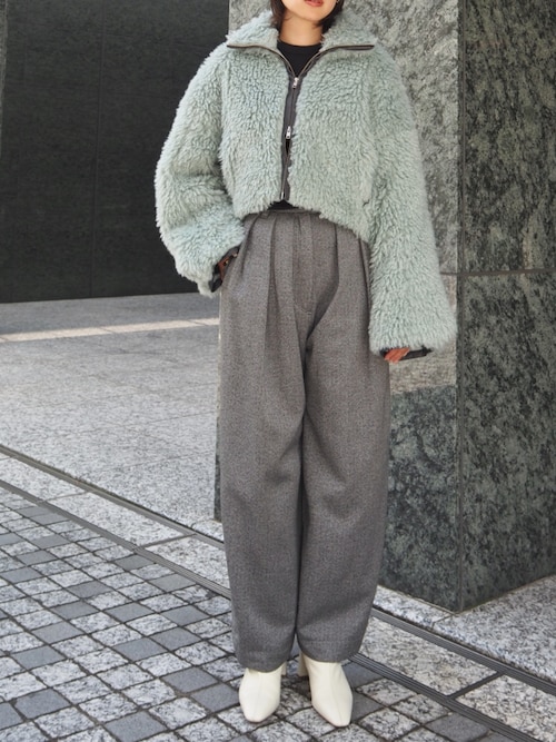 NEW CRIMPED FUR CROPPED BLOUSON / ニュークリンプドファークロップド