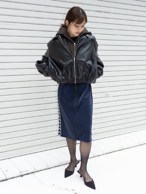 1piu1uguale3 roneイミテーションレザーフーデッドブルゾン美品 VATOMCE | 1PIU1UGUALE3正規店