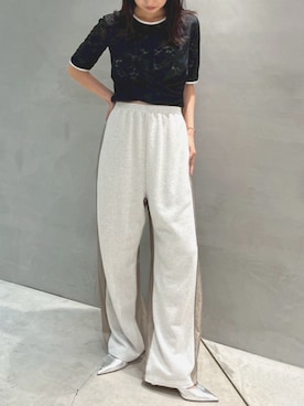 「アイテム（スウェットパンツ、ベージュ系）」を使った、THINGS THAT MATTERさん（レディース・162cm）の夏コーディネート