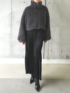「ファー」｜「アイテム（ブルゾン）」を使った、THINGS THAT MATTERさん（レディース・168cm）の冬コーディネート