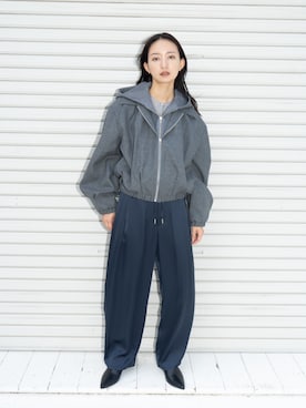 「アイテム（ブルゾン、グレー系）」を使った、THINGS THAT MATTERさん（レディース・162cm）の秋コーディネート