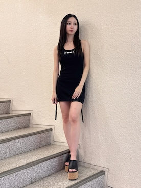「GYDA（ジェイダ）のアイテム（ワンピース/ドレス）」を使った、hinanoさん（レディース・156cm）の夏コーディネート