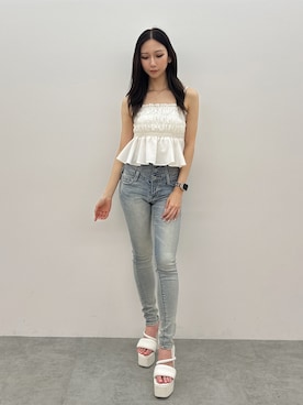 「アイテム（アンダーウェア）」を使った、hinanoさん（レディース・156cm）の夏コーディネート