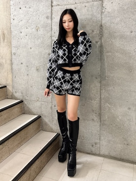 「GYDA（ジェイダ）のアイテム（その他パンツ）」を使った、hinanoさん（レディース・156cm）の秋コーディネート