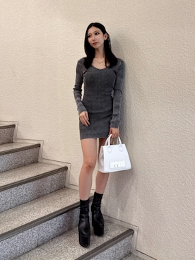 「GYDA（ジェイダ）のアイテム（バッグ）」を使った、hinanoさん（レディース・156cm）の秋コーディネート