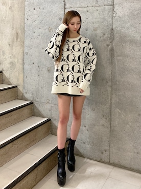 「GYDAデニム」｜「アイテム（スカート）」を使った、hinanoさん（レディース・156cm）の冬コーディネート