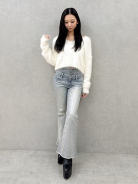 「GYDA（ジェイダ）のアイテム（ニット/セーター）」を使った、hinanoさん（レディース・156cm）の秋コーディネート