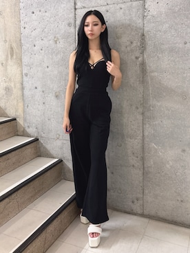 「GYDA（ジェイダ）のアイテム」を使った、hinanoさん（レディース・156cm）の夏コーディネート