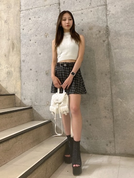 「GYDA（ジェイダ）のアイテム」を使った、hinanoさん（レディース・156cm）の夏コーディネート
