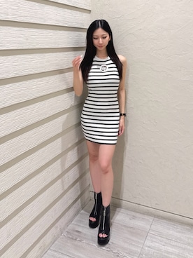 「GYDA（ジェイダ）のアイテム（ブーツ）」を使った、hinanoさん（レディース・156cm）の夏コーディネート