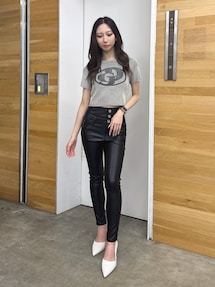 ハイウエストBACKクロスフェイクレザーパンツ｜ジェイダ（GYDA）公式