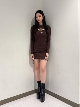 「GYDA（ジェイダ）のアイテム」を使った、hinanoさん（レディース・156cm）の夏コーディネート